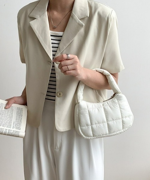 LAC-VERT（ラック・ヴェール）の「キルティングナイロンポーチサイズバッグ（ハンドバッグ・レディース・ブラック/ブルー/ホワイト/ピンク/イエロー・FREE）」の10枚目の写真