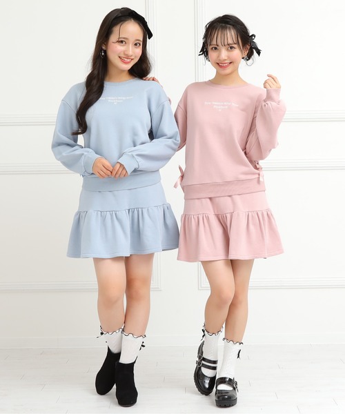 PINKHUNT(ピンクハント)の「PINKHUNT ボリューム袖トレーナー 7312K(ボトム別売)(スウェット・キッズ・スカイブルー系1/ベビーピンク・160cm/120cm/150cm/140cm/130cm)」の9枚目の写真
