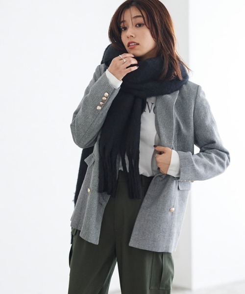 Pierrot（ピエロ）の「ふんわりフェイクウールマフラー（マフラー・レディース・ライトベージュ/モカ/ブラック/アイボリー/ライトグレー・FREE）」の14枚目の写真