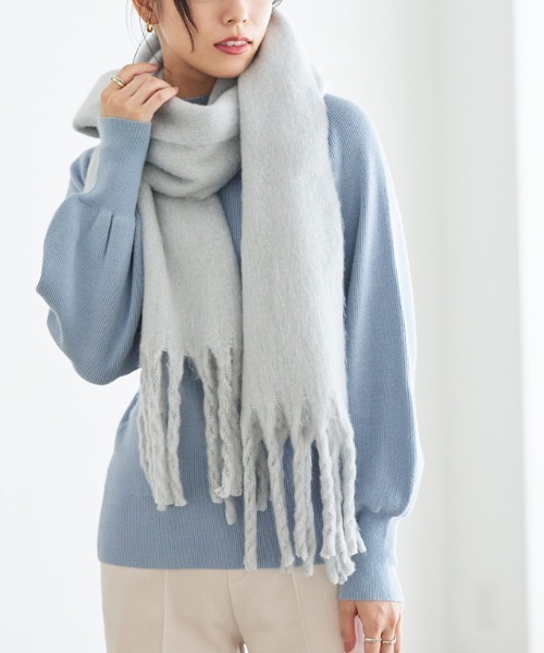 Pierrot（ピエロ）の「ふんわりフェイクウールマフラー（マフラー・レディース・ライトベージュ/モカ/ブラック/アイボリー/ライトグレー・FREE）」の20枚目の写真