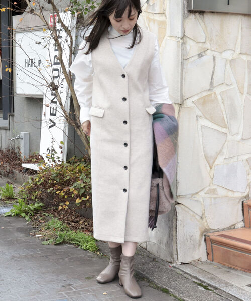 fredy emue（フレディエミュ）の「ニットメルトンジレジャンスカ（ジャンパースカート・レディース・ブルー/アイボリー/チャコールグレー・36/38）」の10枚目の写真