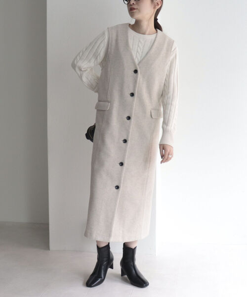 fredy emue（フレディエミュ）の「ニットメルトンジレジャンスカ（ジャンパースカート・レディース・ブルー/アイボリー/チャコールグレー・36/38）」の19枚目の写真