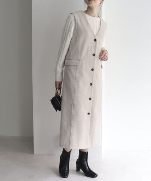 fredy emue（フレディエミュ）の「ニットメルトンジレジャンスカ（ジャンパースカート・レディース・ブルー/アイボリー/チャコールグレー・36/38）」の20枚目の写真