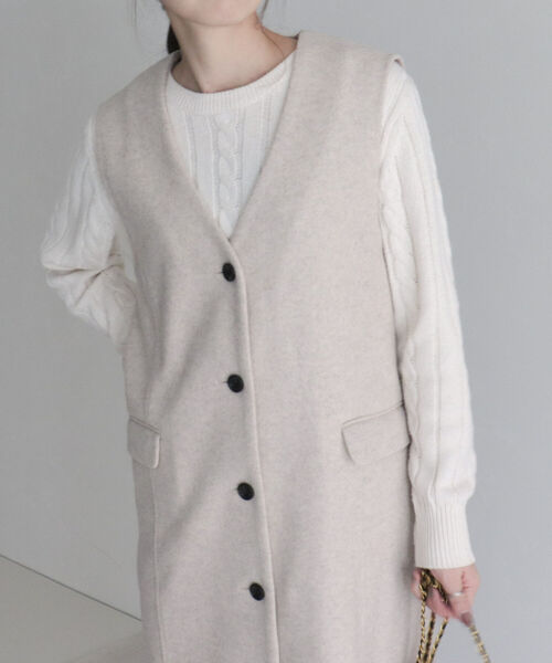 fredy emue（フレディエミュ）の「ニットメルトンジレジャンスカ（ジャンパースカート・レディース・ブルー/アイボリー/チャコールグレー・36/38）」の21枚目の写真