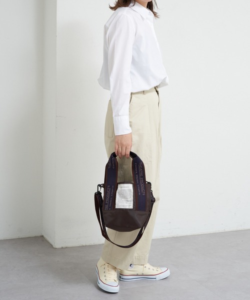 THEATRE PRODUCTS（シアタープロダクツ）の「THEATRE PRODUCTS / Dailyrusset別注 ジャガードテープ2wayバッグ（S）（ショルダーバッグ・レディース・グリーン/ピンク/ブルー/グレー/レモンイエロー/ベビーピンク/ブラック/ピンク系その他2/ベージュ/オレンジ/ブルー系その他/ブラウン/ボルドー/グレー系その他/アイボリー/オフホワイト/ブラック系その他/カーキ/オレンジ系その他/ベージュ系その他・FREE）」の21枚目の写真