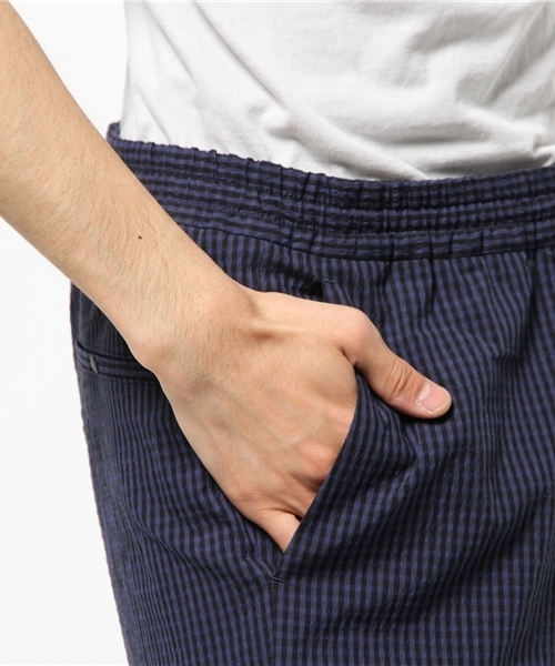 EDIFICE（エディフィス）の「◇C/PEサッカーギンガムシャーリングイージーパンツ（その他パンツ・メンズ・ブルー系その他・48/42/44/46）」の7枚目の写真