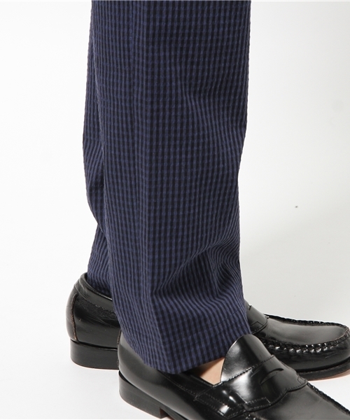 EDIFICE（エディフィス）の「◇C/PEサッカーギンガムシャーリングイージーパンツ（その他パンツ・メンズ・ブルー系その他・48/42/44/46）」の8枚目の写真