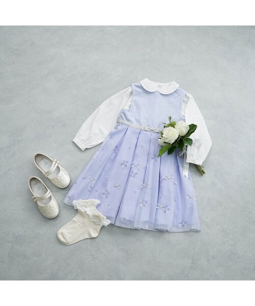 apres les cours（アプレレクール）の「お花モチーフストラップシューズ（パンプス・キッズ・ブラック/オフホワイト・14/19/18/20/16/15 /17）」の8枚目の写真