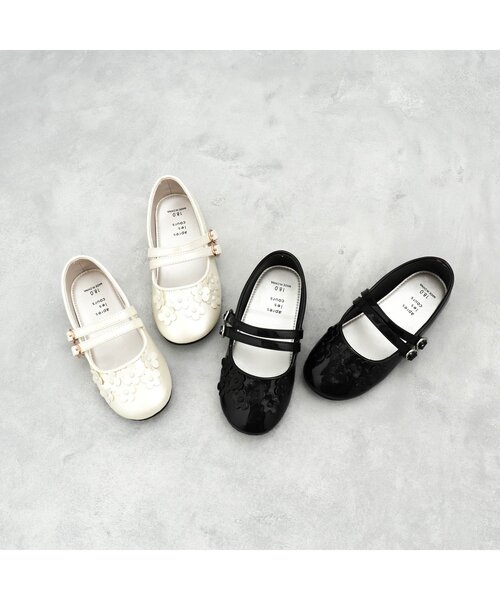 apres les cours（アプレレクール）の「お花モチーフストラップシューズ（パンプス・キッズ・ブラック/オフホワイト・14/19/18/20/16/15 /17）」の10枚目の写真