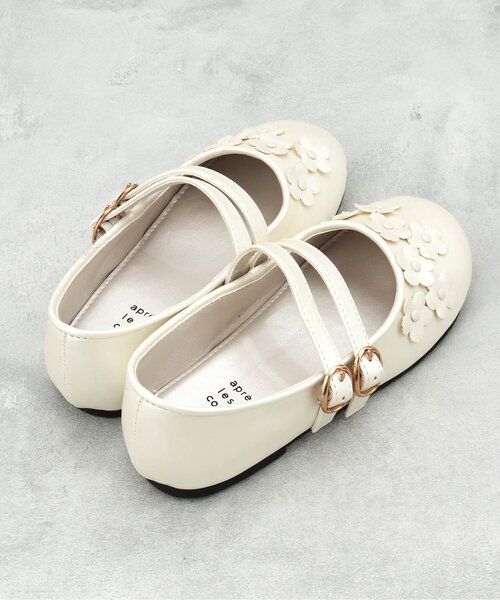 apres les cours（アプレレクール）の「お花モチーフストラップシューズ（パンプス・キッズ・ブラック/オフホワイト・14/19/18/20/16/15 /17）」の14枚目の写真