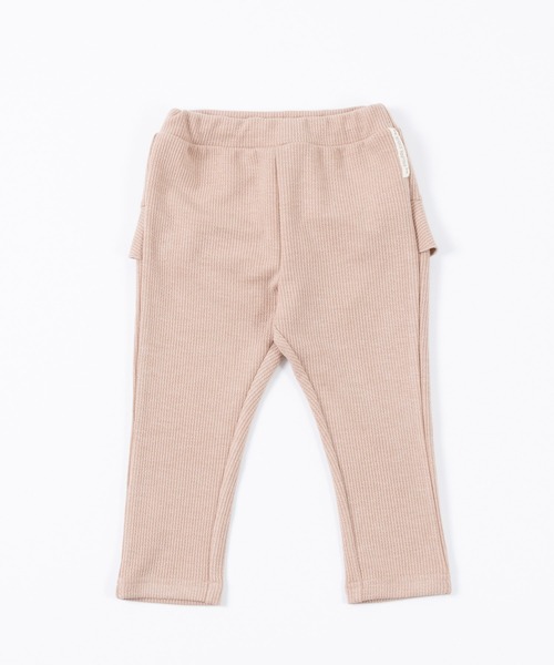 trois lapins kp(トロワラパンケーピー)の「ピケニットバックフリルパンツ(80~90)(その他パンツ・キッズ・ベージュ/ピンク/ブラック・90cm/80cm)」の1枚目の写真
