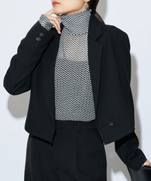 Lui's | 【23SS】バイカラーメッシュハイネックトップス(Tシャツ/カットソー)