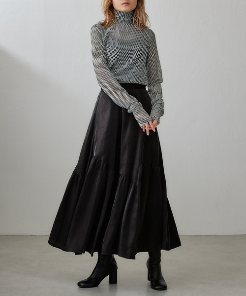 Lui's(ルイス)の「【23SS】バイカラーメッシュハイネックトップス(Tシャツ/カットソー・レディース・ホワイト/ブラウン・FREE)」の15枚目の写真