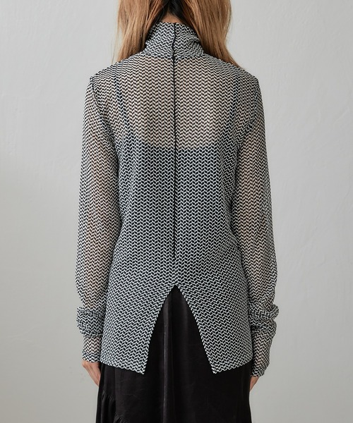 Lui's(ルイス)の「【23SS】バイカラーメッシュハイネックトップス(Tシャツ/カットソー・レディース・ホワイト/ブラウン・FREE)」の19枚目の写真