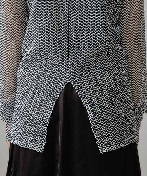 Lui's(ルイス)の「【23SS】バイカラーメッシュハイネックトップス(Tシャツ/カットソー・レディース・ホワイト/ブラウン・FREE)」の20枚目の写真