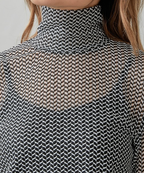 Lui's(ルイス)の「【23SS】バイカラーメッシュハイネックトップス(Tシャツ/カットソー・レディース・ホワイト/ブラウン・FREE)」の21枚目の写真