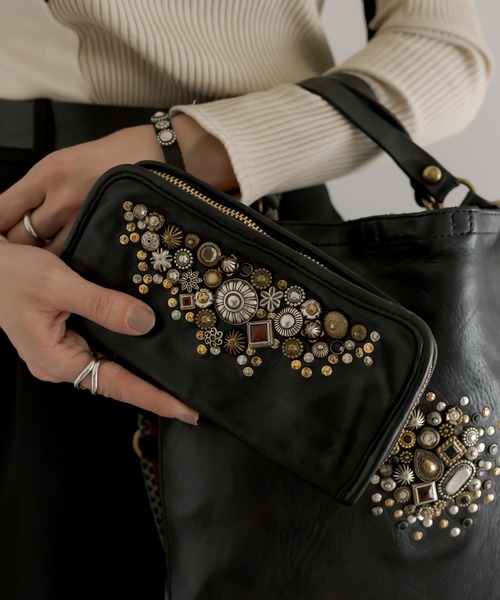 CAMPOMAGGI（カンポマッジ）の「《WEB限定》【CAMPO MAGGI(カンポマッジ)】スタッズ長財布（財布・レディース・ブラック・FREE）」の14枚目の写真