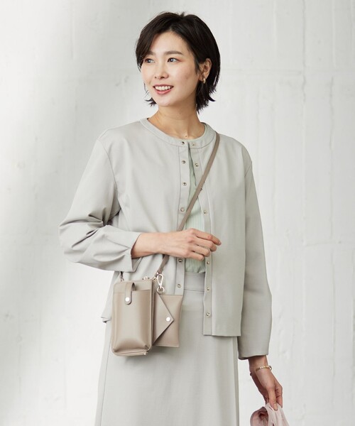 J.PRESS Ladies(J.プレス レディス)の「【洗える】Hari-Puru jersey カーディガン(カーディガン/ボレロ・レディース・ブラウン系/ネイビー系/ライトグレー系・SMALL)」の2枚目の写真