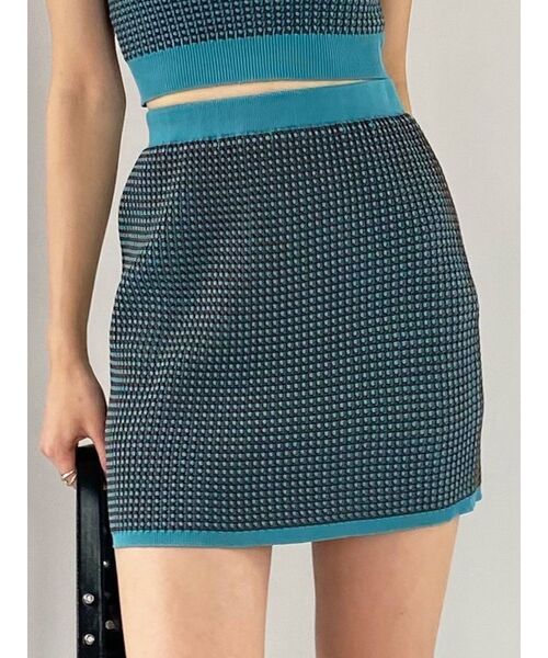 EMODA(エモダ)の「3Dファブリックニットスカート(スカート・レディース・ブラック/ベージュ/ブルー/グリーン・FREE)」の4枚目の写真