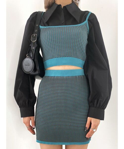 EMODA(エモダ)の「3Dファブリックニットスカート(スカート・レディース・ブラック/ベージュ/ブルー/グリーン・FREE)」の12枚目の写真