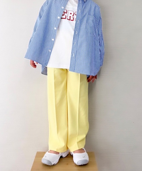 CIAOPANIC TYPY（チャオパニックティピー）の「【KIDS】ジャージーカラースラックスパンツ（スラックス・キッズ・レモンイエロー/グリーン/ライトグレー・M/XXL/XL/L/S）」の3枚目の写真