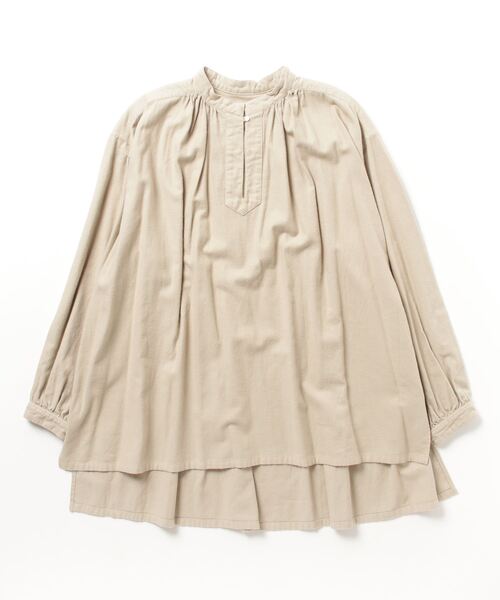 IKKUNA(イクナ)の「pullover blouse/プルオーバーブラウス(シャツ/ブラウス・レディース・チャコールグレー/サンドベージュ・1)」の2枚目の写真