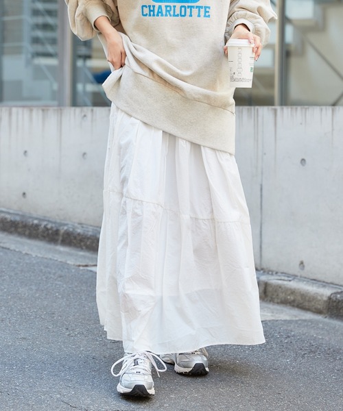 CIAOPANIC TYPY（チャオパニックティピー）の「ドロストナイロンティアードボリュームスカート（スカート・レディース・ベージュ/オフホワイト/オリーブ/ブラック・FREE）」の5枚目の写真