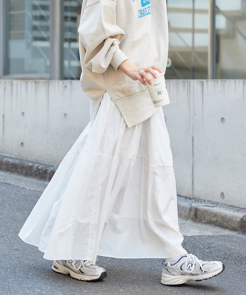 CIAOPANIC TYPY（チャオパニックティピー）の「ドロストナイロンティアードボリュームスカート（スカート・レディース・ベージュ/オフホワイト/オリーブ/ブラック・FREE）」の8枚目の写真