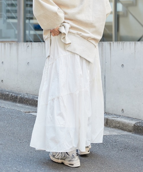 CIAOPANIC TYPY（チャオパニックティピー）の「ドロストナイロンティアードボリュームスカート（スカート・レディース・ベージュ/オフホワイト/オリーブ/ブラック・FREE）」の10枚目の写真