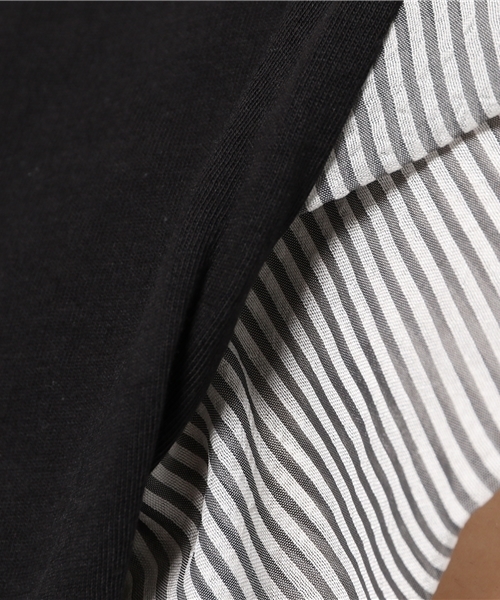 CIAOPANIC TYPY（チャオパニックティピー）の「ストライプデザインスリープT（Tシャツ/カットソー・レディース・オフホワイト/ネイビー/ブラック・FREE）」の14枚目の写真