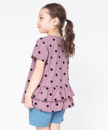 BRANSHES | 【WEB限定】無地/ドット柄バックフリル半袖Tシャツ(Tシャツ/カットソー)