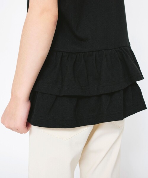 BRANSHES（ブランシェス）の「【WEB限定】無地/ドット柄バックフリル半袖Tシャツ（Tシャツ/カットソー・キッズ・ピンク/ベージュ/ライトグリーン/ブラック・100/120/150/130/110/140）」の20枚目の写真