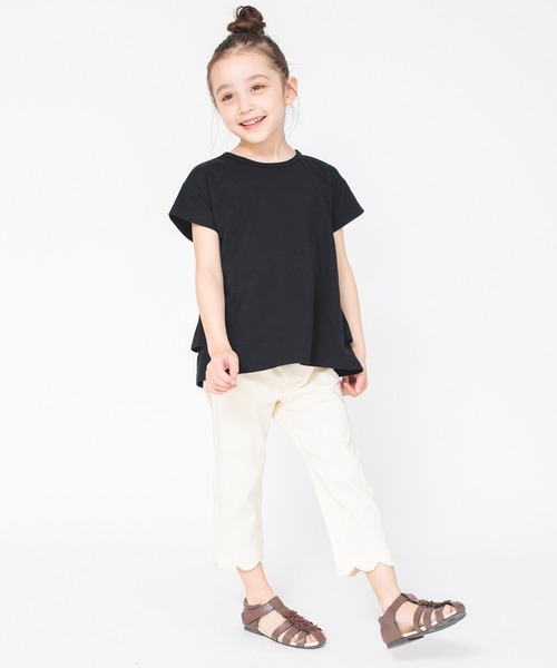 BRANSHES（ブランシェス）の「【WEB限定】無地/ドット柄バックフリル半袖Tシャツ（Tシャツ/カットソー・キッズ・ピンク/ベージュ/ライトグリーン/ブラック・100/120/150/130/110/140）」の11枚目の写真