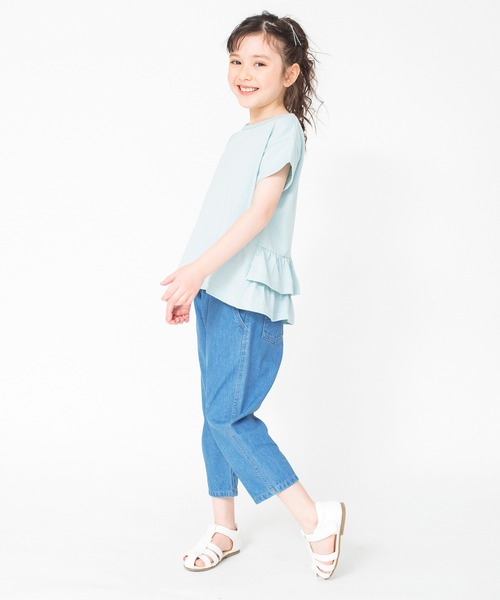 BRANSHES（ブランシェス）の「【WEB限定】無地/ドット柄バックフリル半袖Tシャツ（Tシャツ/カットソー・キッズ・ピンク/ベージュ/ライトグリーン/ブラック・100/120/150/130/110/140）」の14枚目の写真