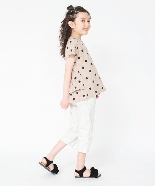 BRANSHES（ブランシェス）の「【WEB限定】無地/ドット柄バックフリル半袖Tシャツ（Tシャツ/カットソー・キッズ・ピンク/ベージュ/ライトグリーン/ブラック・100/120/150/130/110/140）」の13枚目の写真