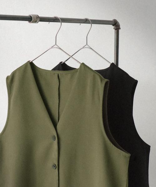 antiqua（アンティカ）の「ロングベスト（ベスト・レディース・カーキ/ブラック・FREE）」の20枚目の写真