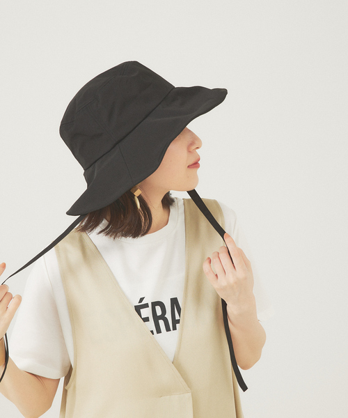 abahouse mavie（アバハウスマヴィ）の「紐付きサンシェードハット（ハット・レディース・ブラック/アイボリー・フリー）」の2枚目の写真