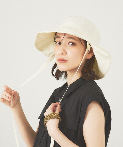 abahouse mavie（アバハウスマヴィ）の「紐付きサンシェードハット（ハット・レディース・ブラック/アイボリー・フリー）」の3枚目の写真