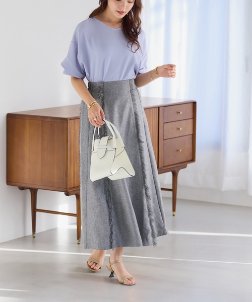 セール】【サラっとした着心地/晩夏まで活躍する袖丈】フリル袖T