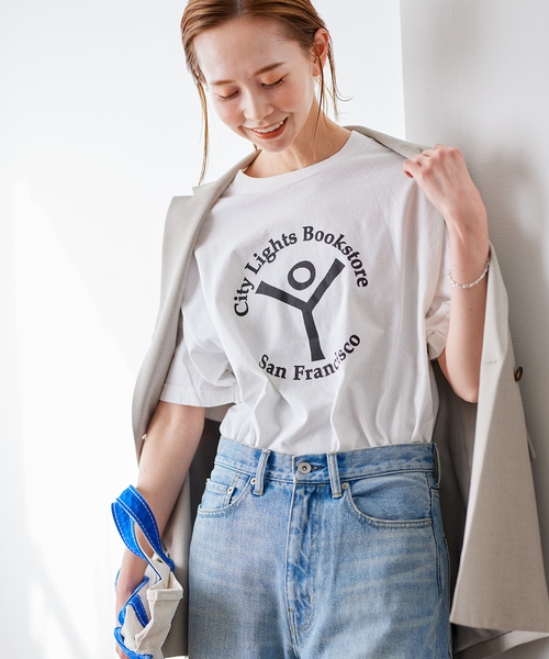 CITY LIGHTS BOOKS(シティライツブックス)の「■■【CITY LIGHTS BOOKSTORE/シティ ライツ ブックストア】S/S TEE:Tシャツ(Tシャツ/カットソー・レディース・ホワイト/ライトホワイト/ホワイト系その他・LARGE)」の3枚目の写真