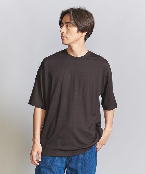H BEAUTY&YOUTH コットン ワイドリブ ショートスリーブ　Tシャツ H＞コットン ワイドリブ ショートスリーブ