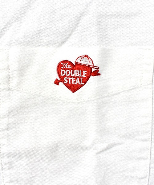 DOUBLE STEAL（ダブルスティール）の「ハート刺繍 オクスフォードシャツ（シャツ/ブラウス・メンズ・グレー/ホワイト/ライトブルー・X-LARGE/MEDIUM/LARGE）」の4枚目の写真