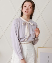 ASTORIA ODIER（アストリアオディール）の「配色リボンタイ トレンチブラウス（シャツ/ブラウス）」