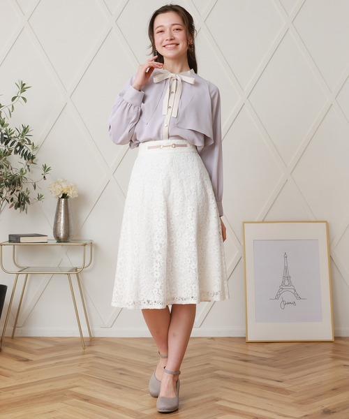 ASTORIA ODIER（アストリアオディール）の「配色リボンタイ トレンチブラウス（シャツ/ブラウス・レディース・ピンクベージュ/ベージュ/ネイビー/ラベンダー/ホワイト・SMALL/MEDIUM）」の20枚目の写真