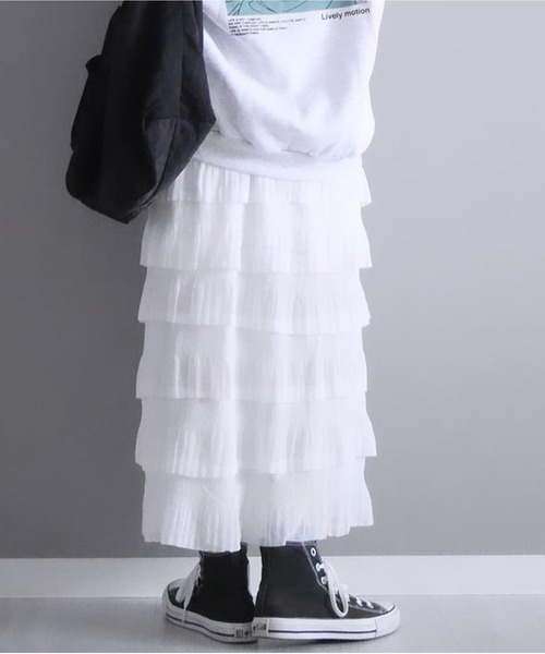 ROOPTOKYO(ループトウキョウ)の「ティアードフリルスカート(スカート・レディース・ホワイト/ブラック・S/M/L)」の18枚目の写真