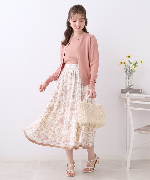 couture brooch（クチュールブローチ）の「◆GOLD釦コンパクトカーデ（カーディガン/ボレロ・レディース・ピンク系/ブラウン系/アイボリー系2・38/42）」の4枚目の写真