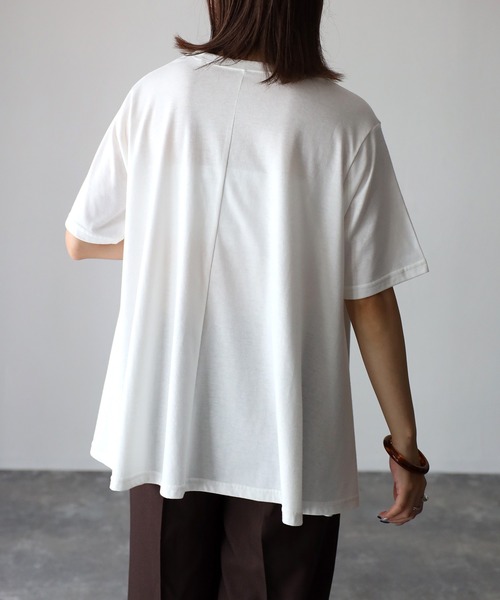 Riberry(リベリー)の「Aラインフレア半袖Tシャツ(Tシャツ/カットソー・レディース・オフホワイト/スミクロ・FREE)」の12枚目の写真