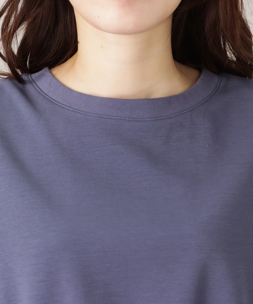 NAVY（ネイビー）の「ステインブロックフロントギャザー無地プルオーバー（Tシャツ/カットソー・レディース・グレイッシュベージュ/パープル/オレンジ/アイボリー・フリー）」の10枚目の写真