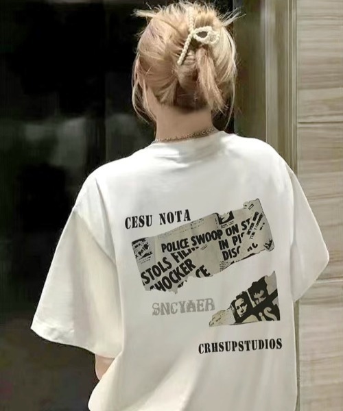 DIAVEL(ディアベル)の「【ユニセックス】綿100% ビッグシルエット バックプリント半袖Tシャツ(Tシャツ/カットソー・レディース・ホワイト/グレー/ブラック・M)」の2枚目の写真