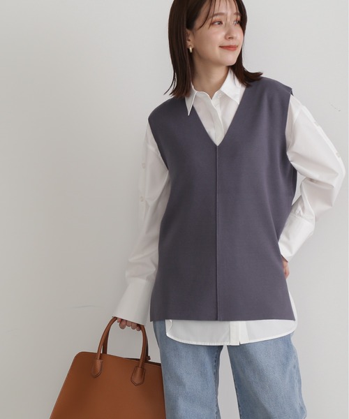 N.（N. Natural Beauty Basic）（エヌエヌナチュラルビューティーベーシック）の「◆ウォッシャブルミラノリブニットジレ（ベスト・レディース・ブラック/ベージュ/グレー・MEDIUM）」の11枚目の写真